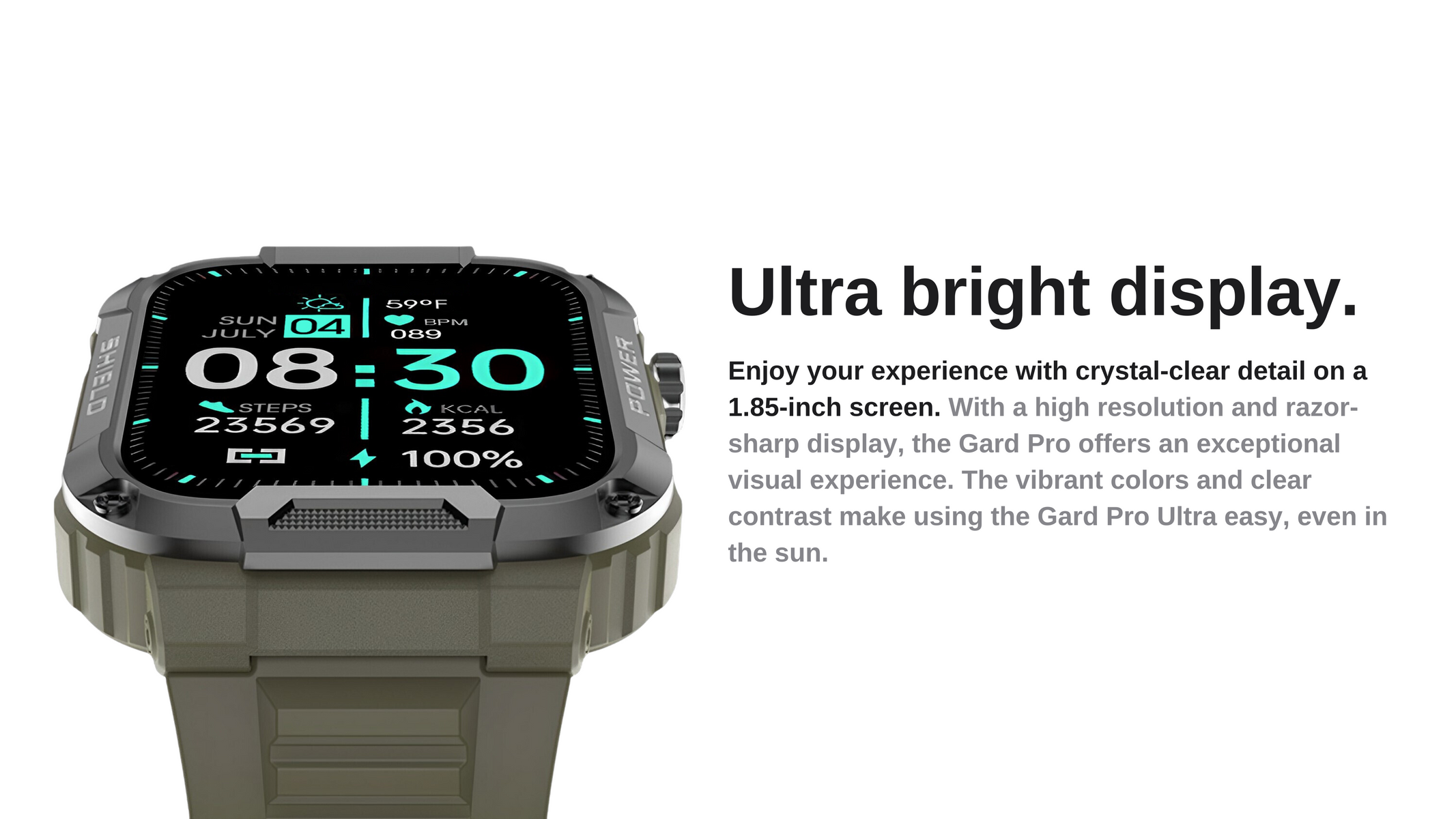 Montre Gard Pro Ultra Smart, montre de fitness militaire robuste, étanche à  la poussière